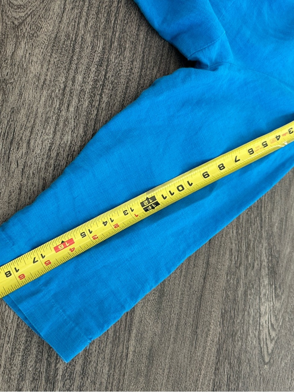 Women's Teal Scoop Neck linen Top - Picture 5 of 7